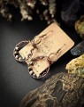 Kolczyki handmade z granatem i rodonitem, biżuteria energetyczna dla kobiet.