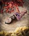 Naszyjnik makramowy z kwarcem dymnym unisex, talizman z kamieni naturalnych na uziemienie i spokój, biżuteria handmade z miedzią i hematytem