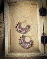 Lekkie kolczyki handmade makrama, kolorowa biżuteria z Linhasita, styl boho naturalny i kobiecy