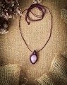 Biżuteria handmade z kwarcem różowym i hematytem naszyjnik mikromakrama bordo styl boho talizman z kamieni naturalnych