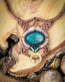 Naszyjnik makramowy z szatukitem i lunulą, biżuteria handmade z kamieni naturalnych, styl boho, talizman z kamieni naturalnych dla kobiety