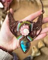 Biżuteria boho festiwalowa naszyjnik z kamieni naturalnych styl rave etniczny kobiecy