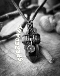 SPRZEDANY Kwarc Dymny naszyjnik amulet mikromakrama