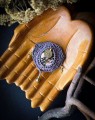 ręcznie robiona spinka do włosów boho, ozdoba do włosów z rodonitem, biżuteria handmade z kamieni naturalnych, unikatowe rękodzieło