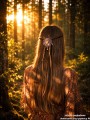 spinka do włosów handmade z kamieniem, mikromakrama biżuteria, naturalny rodonit, ręcznie wykonana ozdoba do włosów w stylu boho