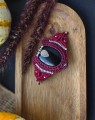 ręcznie robiona spinka do włosów z onyksem, biżuteria handmade, mikromakrama, naturalny kamień, ozdoba do włosów boho