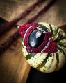 spinka do włosów z kamieniem naturalnym, onyks, rękodzieło premium, mikromakrama, unikatowa biżuteria handmade