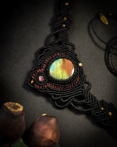 Kolia z Labradorytem i Opalem, regulowana biżuteria handmade Imvelo