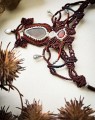 ręcznie robiona kolia z kamieni naturalnych, agat mszysty, kamień księżycowy i bursztyn, biżuteria handmade Imvelo